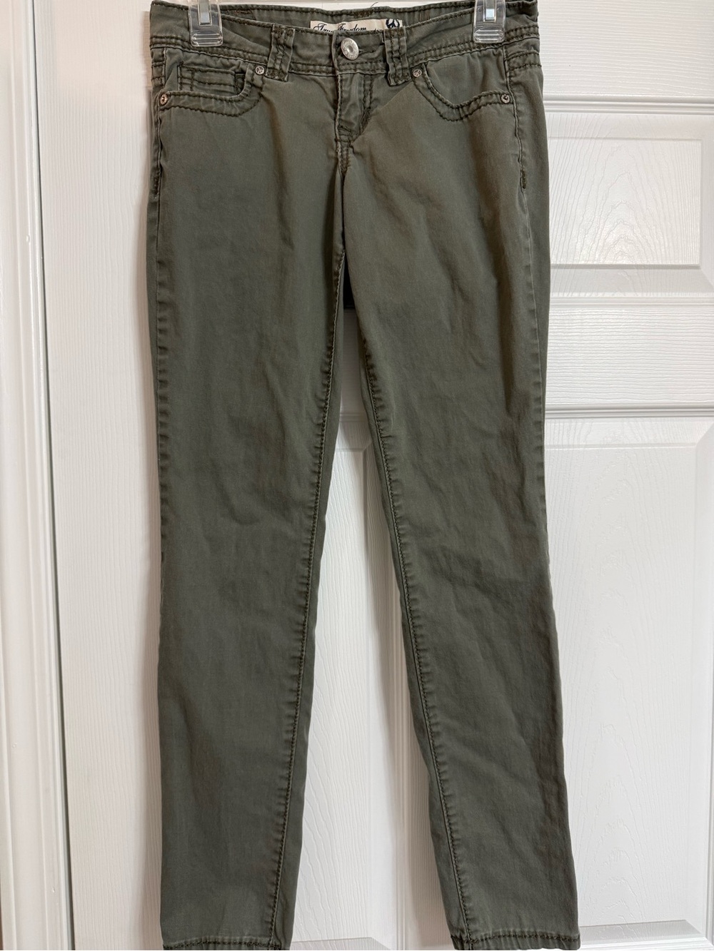 True Freedom Olive Skinny Jeans for Women